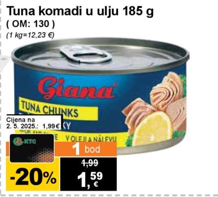 Tuna komadi u ulju 185 g