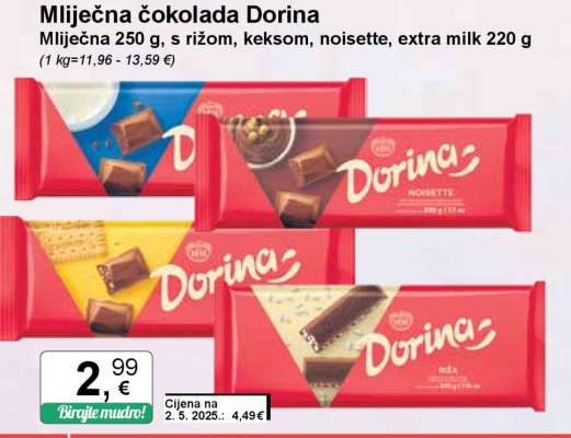 Mliječna čokolada Dorina