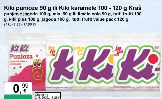 Kiki punioze 90 g ili Kiki karamele 100 - 120 g Kraš