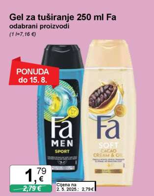 Gel za tuširanje 250 ml Fa