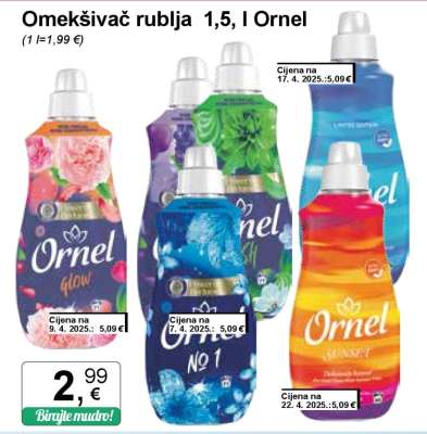 Omekšivač rublja 1,5 l Ornel