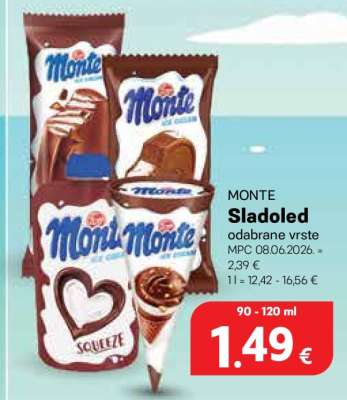 MONTE Sladoled