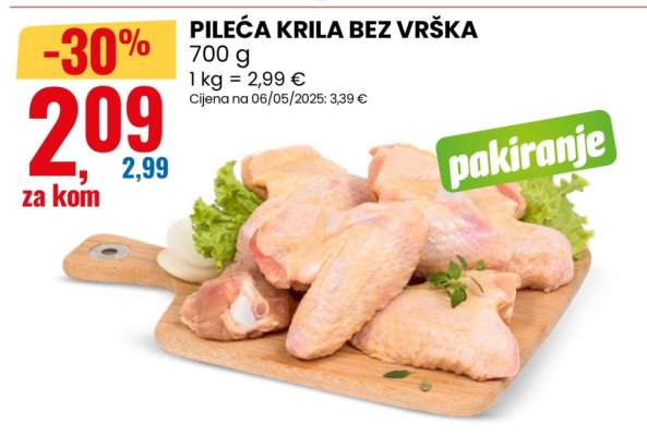 PILEĆA KRILA BEZ VRŠKA