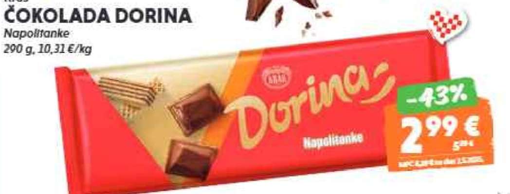 Čokolada Dorina Napolitanke