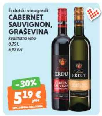 Erdutski vinogradi CABERNET SAUVIGNON, GRAŠEVINA