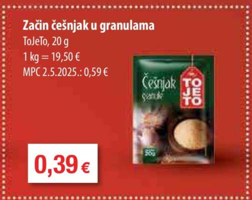 Začin češnjak u granulama
