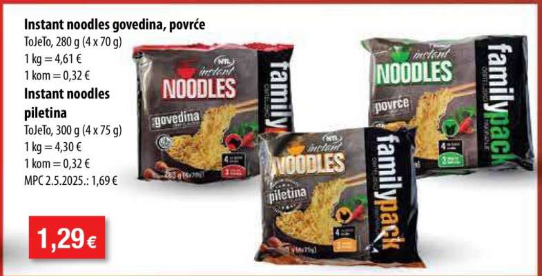 Instant noodles govedina, povrće