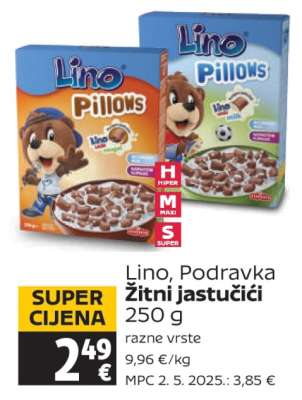 Lino, Podravka Žitni jastučići 250 g