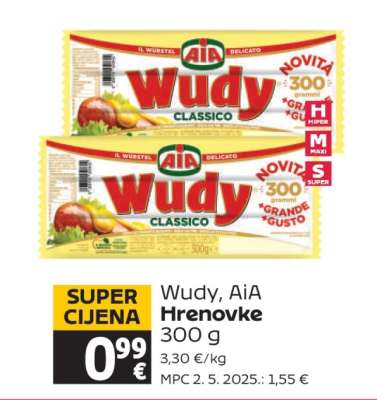 Wudy, AiA Hrenovke 300 g