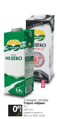‘Z bregov VINDIJA TRAJNO MLIJEKO