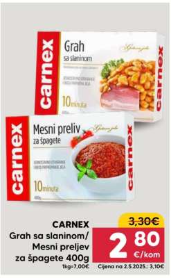 CARNEX Grah sa slaninom / Mesni preliv za špagete 400g