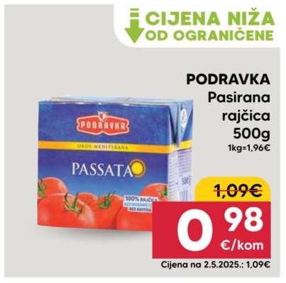 PODRAVKA Pasirana rajčica 500g