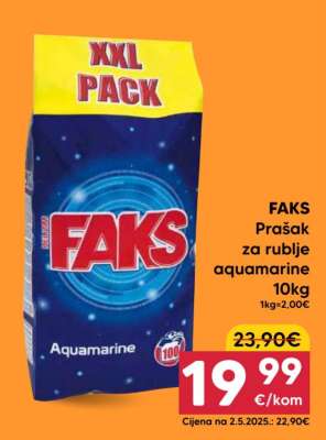 FAKS Prašak za rublje Aquamarine 10kg