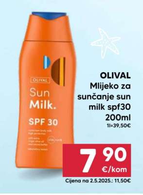 OLIVAL Mlijeko za sunčanje Sun milk spf30 200ml