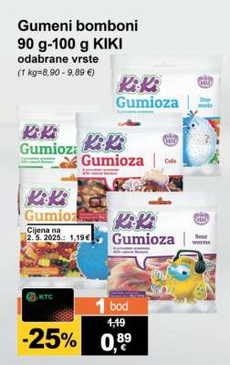 Gumeni bomboni 90 g - 100 g KIKI
