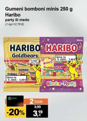 Gumeni bomboni minis 250 g Haribo