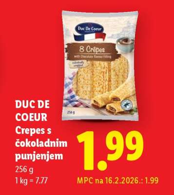 DUC DE COEUR Crepes s čokoladnim punjenjem