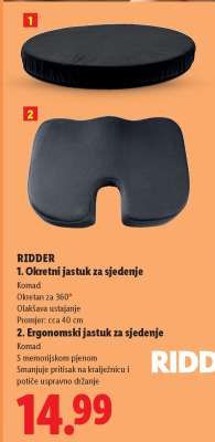 RIDDER 2. Ergonomski jastuk za sjedenje