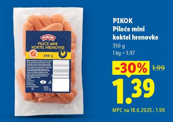 Pikok Pileće mini koktel hrenovke