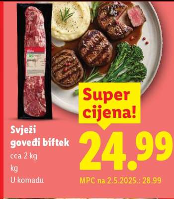 Svježi govedi biftek