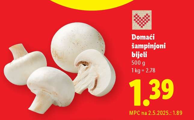 Domaći šampinjoni bijeli