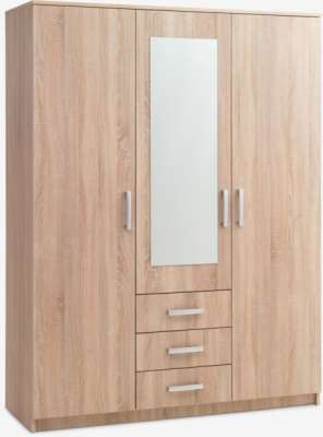 Ormar VELLERUP 151x200 3 vrata 3 ladice svijetli hrast