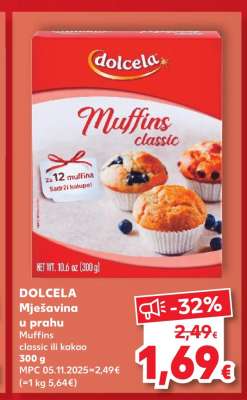 DOLCELA Mješavina u prahu Muffins classic ili kakao