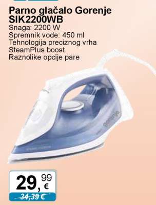 Parno glačalo Gorenje SIK2200WB