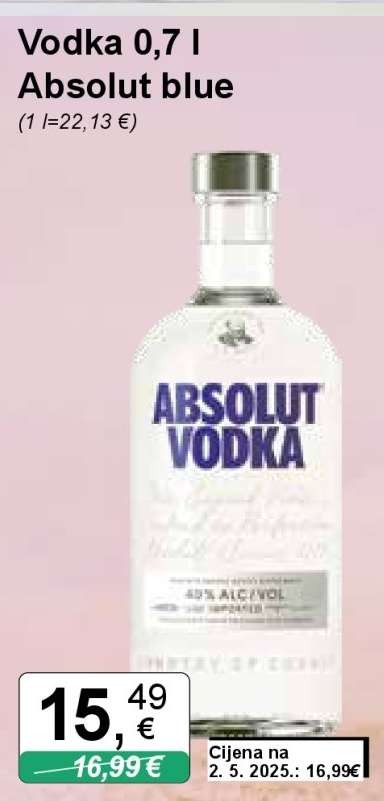 Vodka 0,7 l Absolut blue