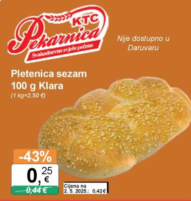 Pletenica sezam 100 g Klara