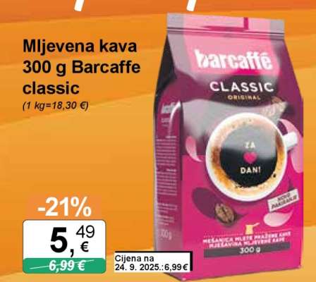 Mljevena kava 300 g Barcaffe classic