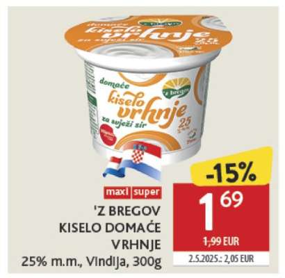 'Z BREGOV KISELO DOMAĆE VRHNJE