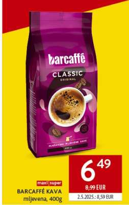 Barcaffe Kava mljevena 400g