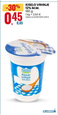 Kiselo vrhnje 12% m.m.