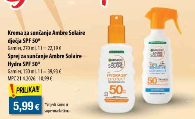 Sprej za sunčanje Ambre Solaire Hydra SPF 50