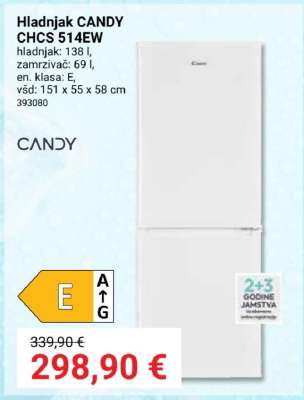 Hladnjak CANDY CHCS 514EW
