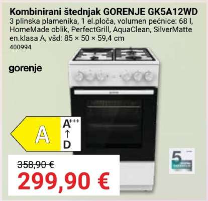 Kombinirani štednjak GORENJE GK5A12WD