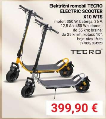 Električni romobil TECRO ELECTRIC SCOOTER X10 WTS