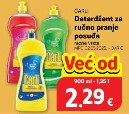 ČARLI Deterdžent za ručno pranje posuđa
