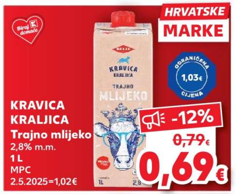 KRAVICA KRALJICA Trajno mlijeko