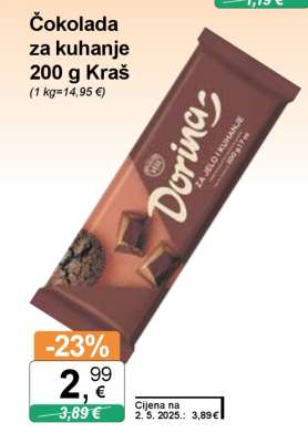 Čokolada za kuhanje 200 g Kraš