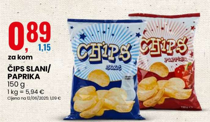 Čips slani, paprika