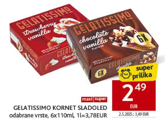 GELATISSIMO KORNET SLADOLED