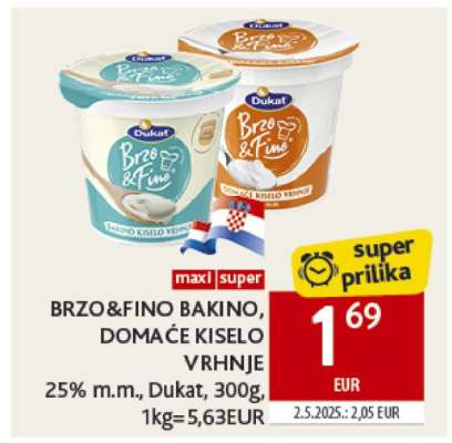 BRZO&FINO BAKINO, DOMAĆE KISELO VRHNJE