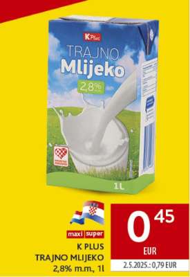 K PLUS TRAJNO MLIJEKO