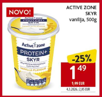 ACTIVE ZONE SKYR vanilija, 500g