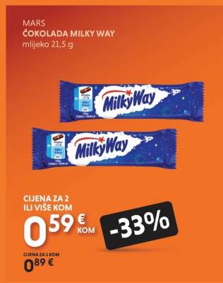 MARS ČOKOLADA MILKY WAY