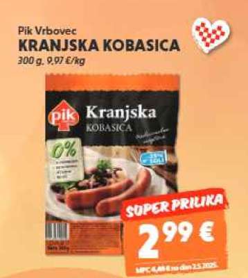 PIK VRBOVEC Kranjska kobasica