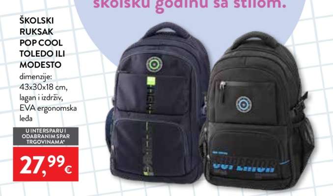 ŠKOLSKI RUKSAK POP COOL TOLEDO ILI MODESTO