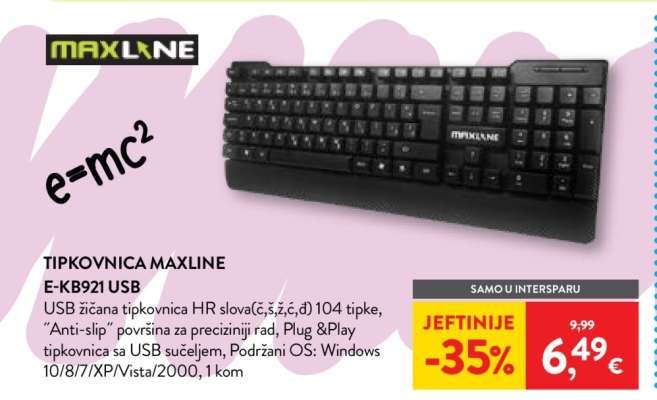 TIPKOVNICA MAXLINE E-KB921 USB